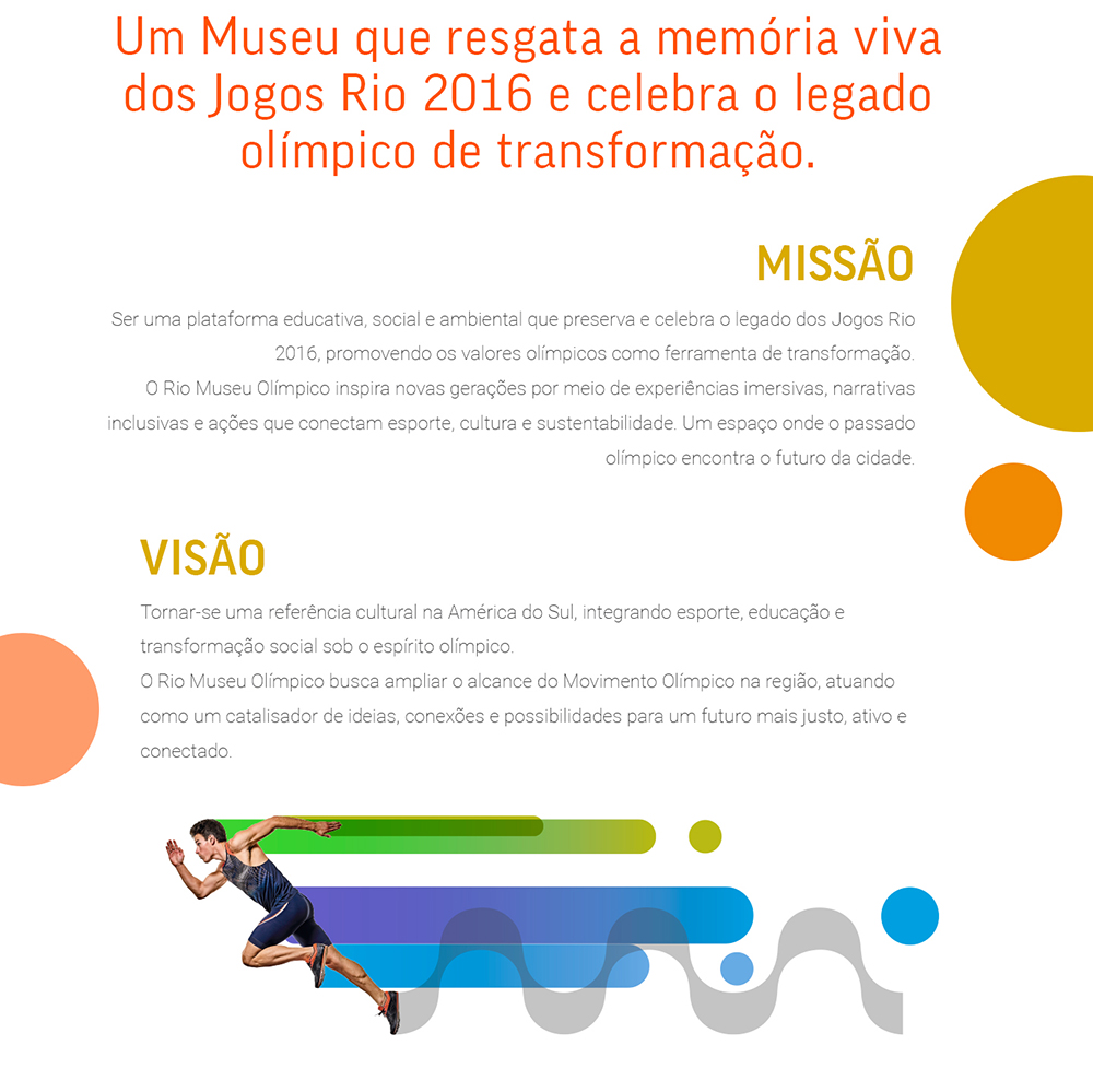 Banner com a missão e visão do museu.